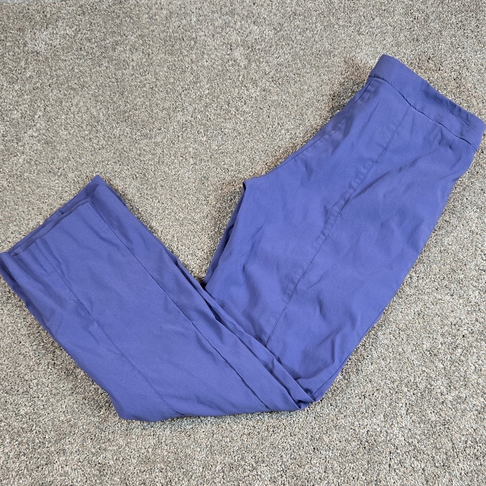 Vintage Cache Blue Cropped Ankle Pants Womens Size 10 Zip Straight Stretch
